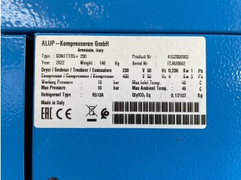 Ny Luftkompressor Alup Sonetto 5 + 200 Elektrische Schroefcompressor 4 kW 470 L / min 10 Bar met droger en ketel: bilde 3