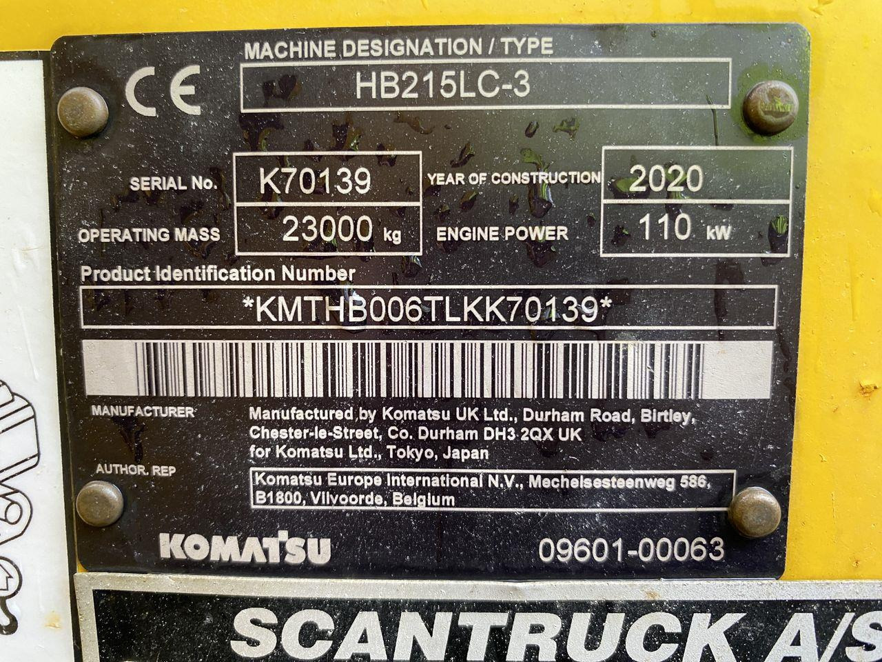 Beltegraver Komatsu HB215LC-3