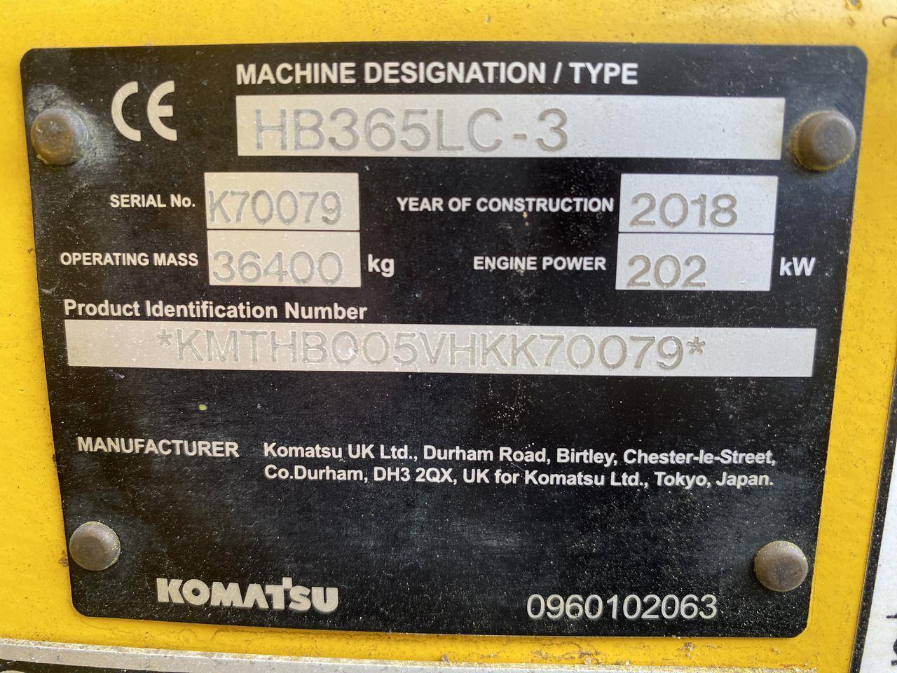 Beltegraver Komatsu HB365LC-3