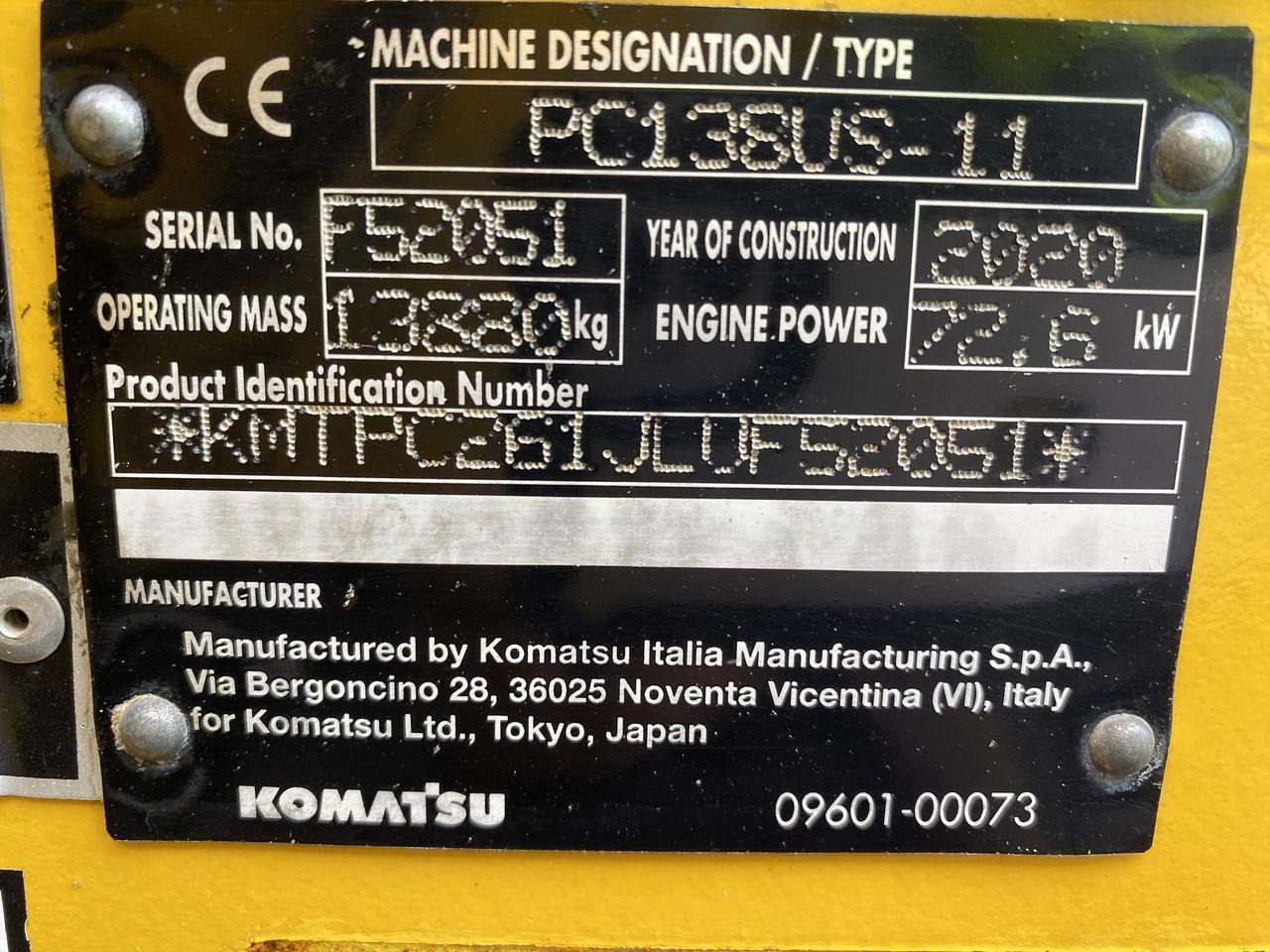 Beltegraver Komatsu PC138US-11