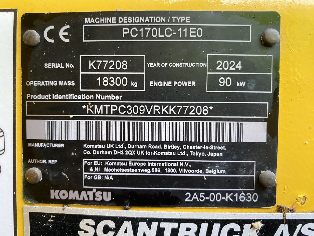 Beltegraver Komatsu PC170LC-11EO