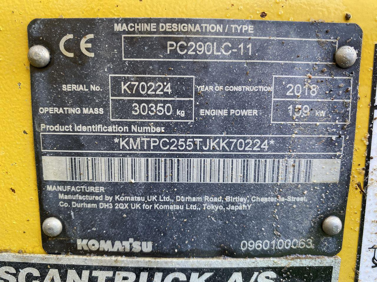 Beltegraver Komatsu PC290LC-11