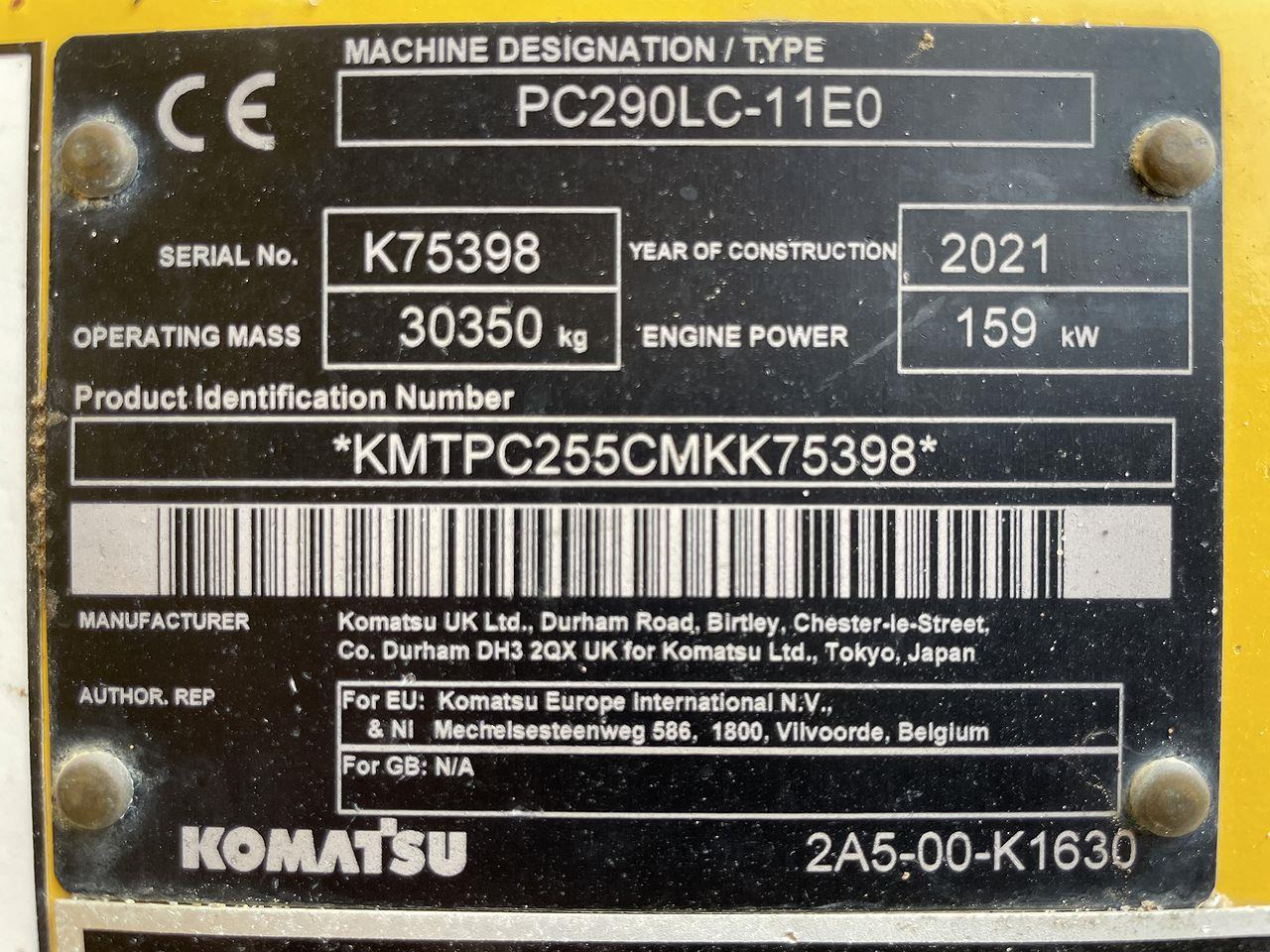 Beltegraver Komatsu PC290LC-11EO