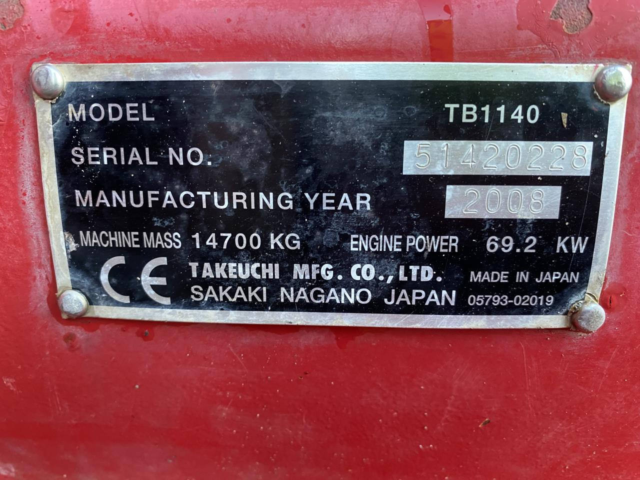 Beltegraver Takeuchi TB1140