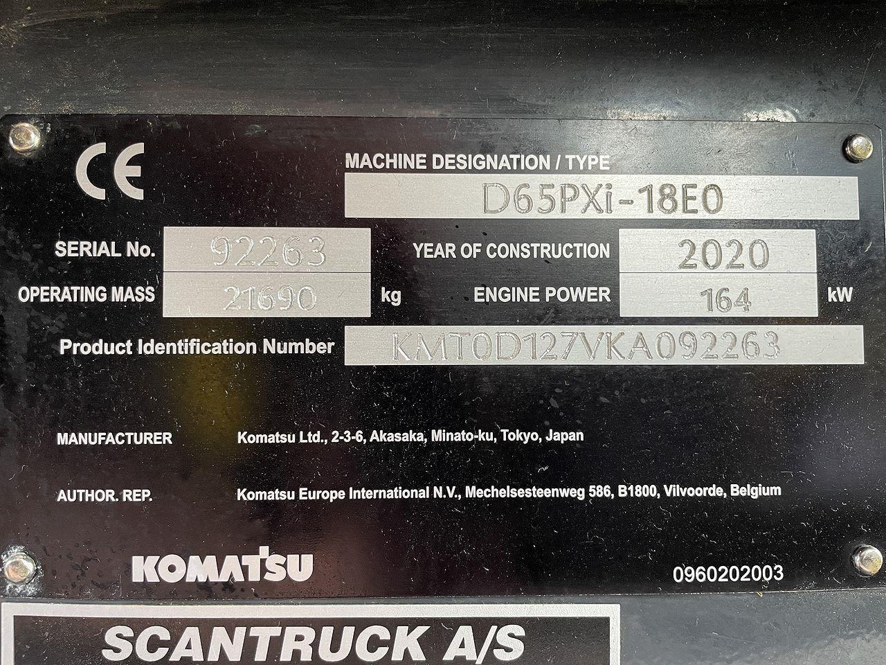 Bulldozer Komatsu D65PXI-18EO
