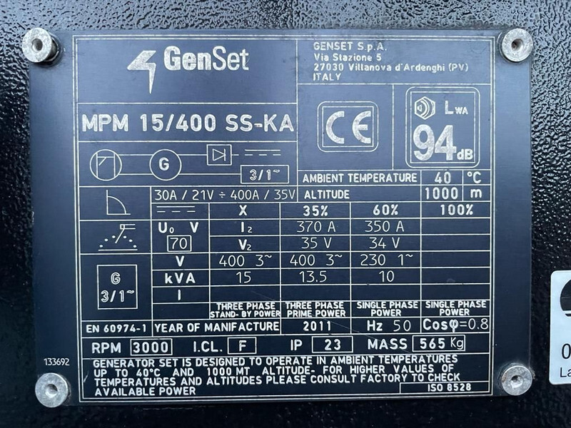 Elektrisk generator Kubota GenSet MPM 15/400 SS-KA 15 kVA 400 Amp Silent Las generatorset: bilde 4