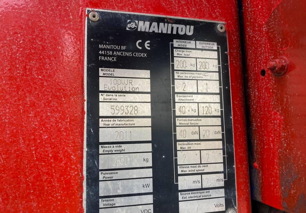 Mastlift Manitou 100VJR Evolution Electric Vertical Mast Lift 990cm: bilde 10