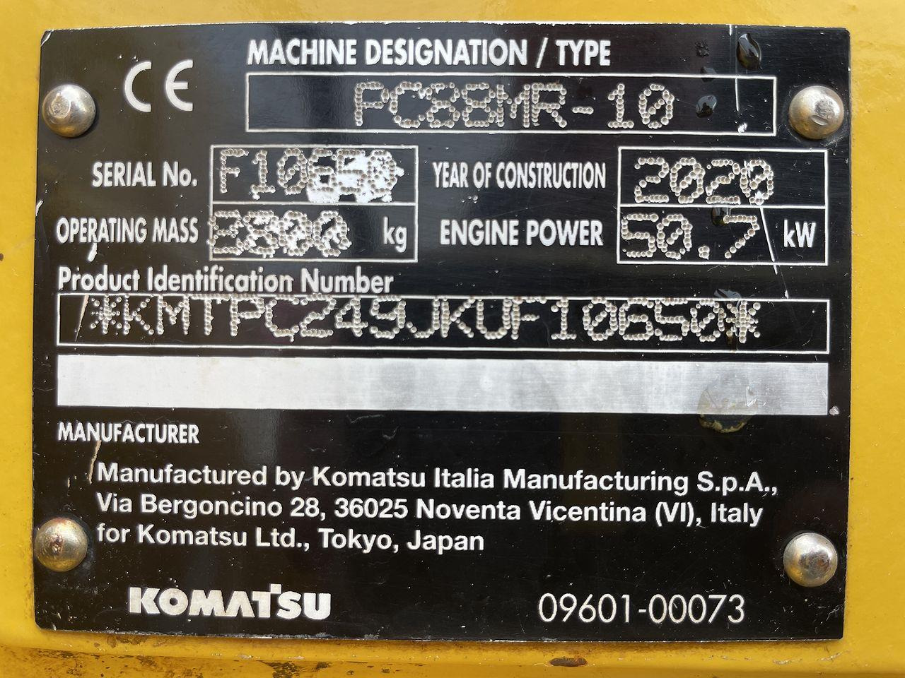 Minigraver Komatsu PC88MR-10 med Topcon