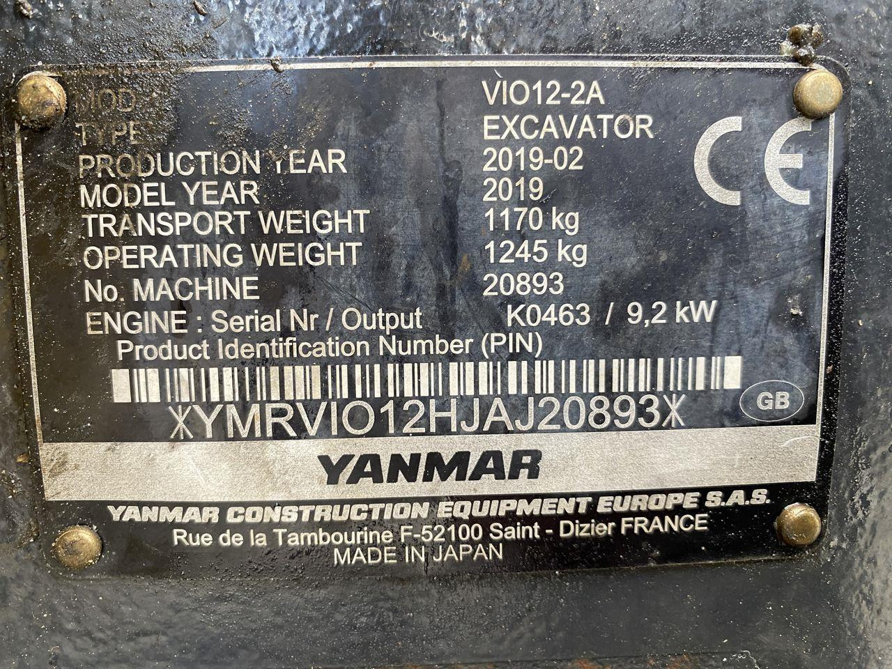 Minigraver Yanmar VIO12