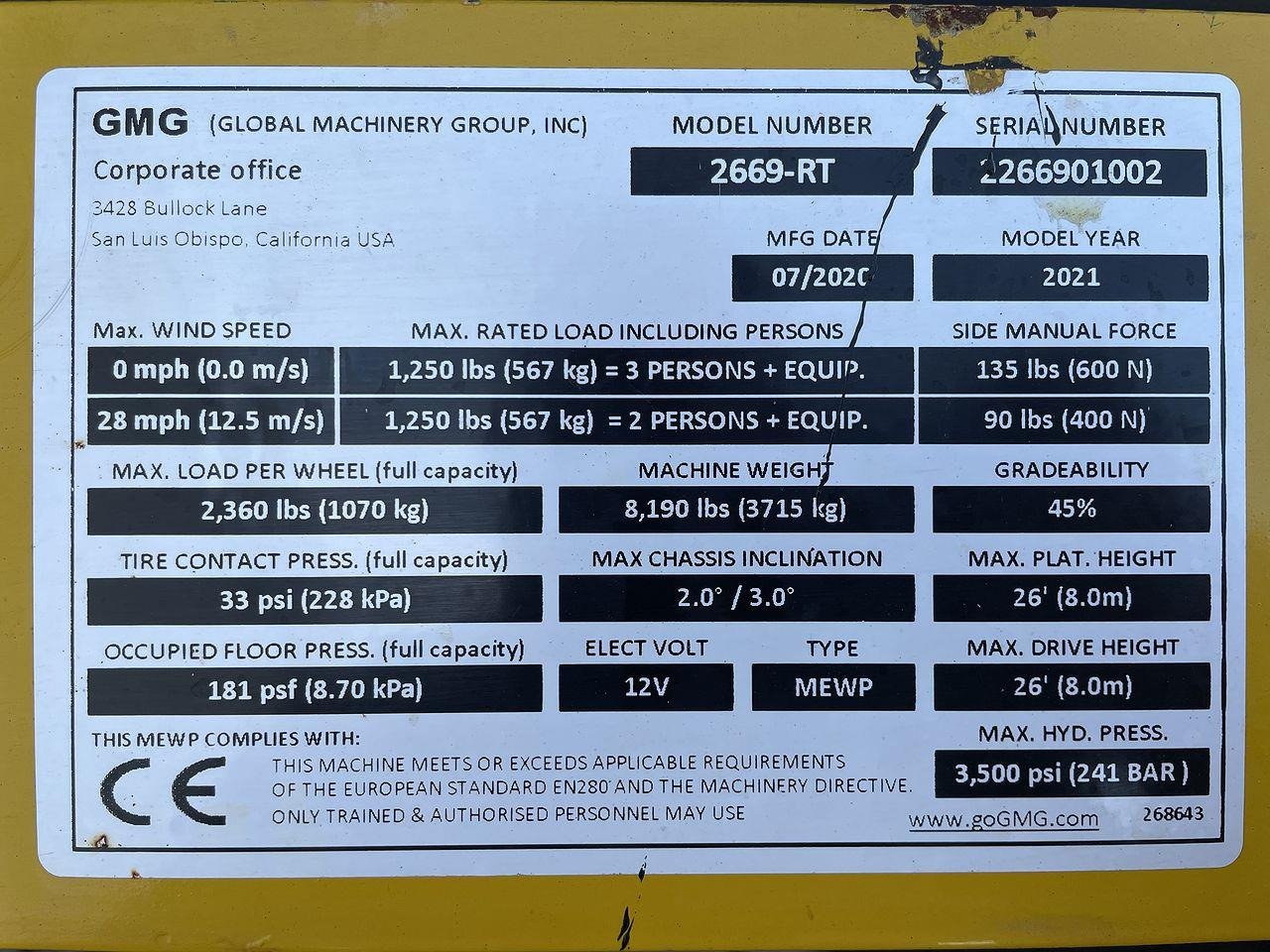 Sakselift GMG 2669-RT