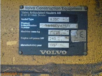 Volvo A 35 C - Rammestyrt dumper: bilde 4