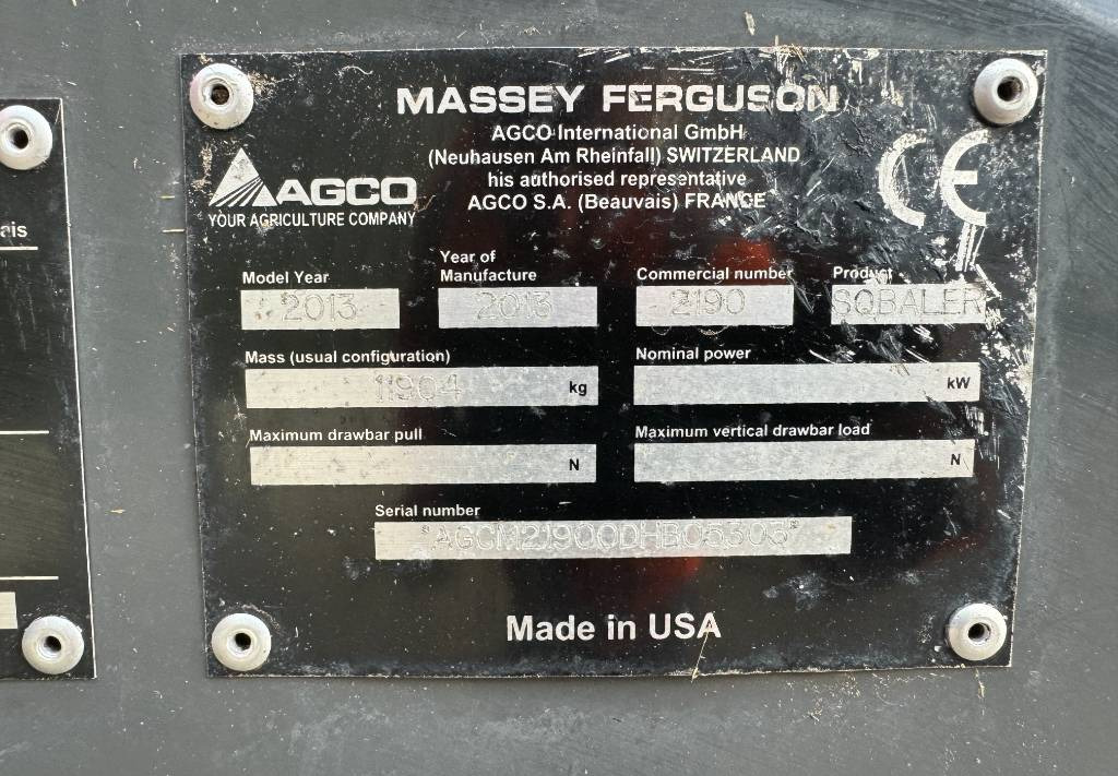 Firkantpresse Massey Ferguson 2190: bilde 17