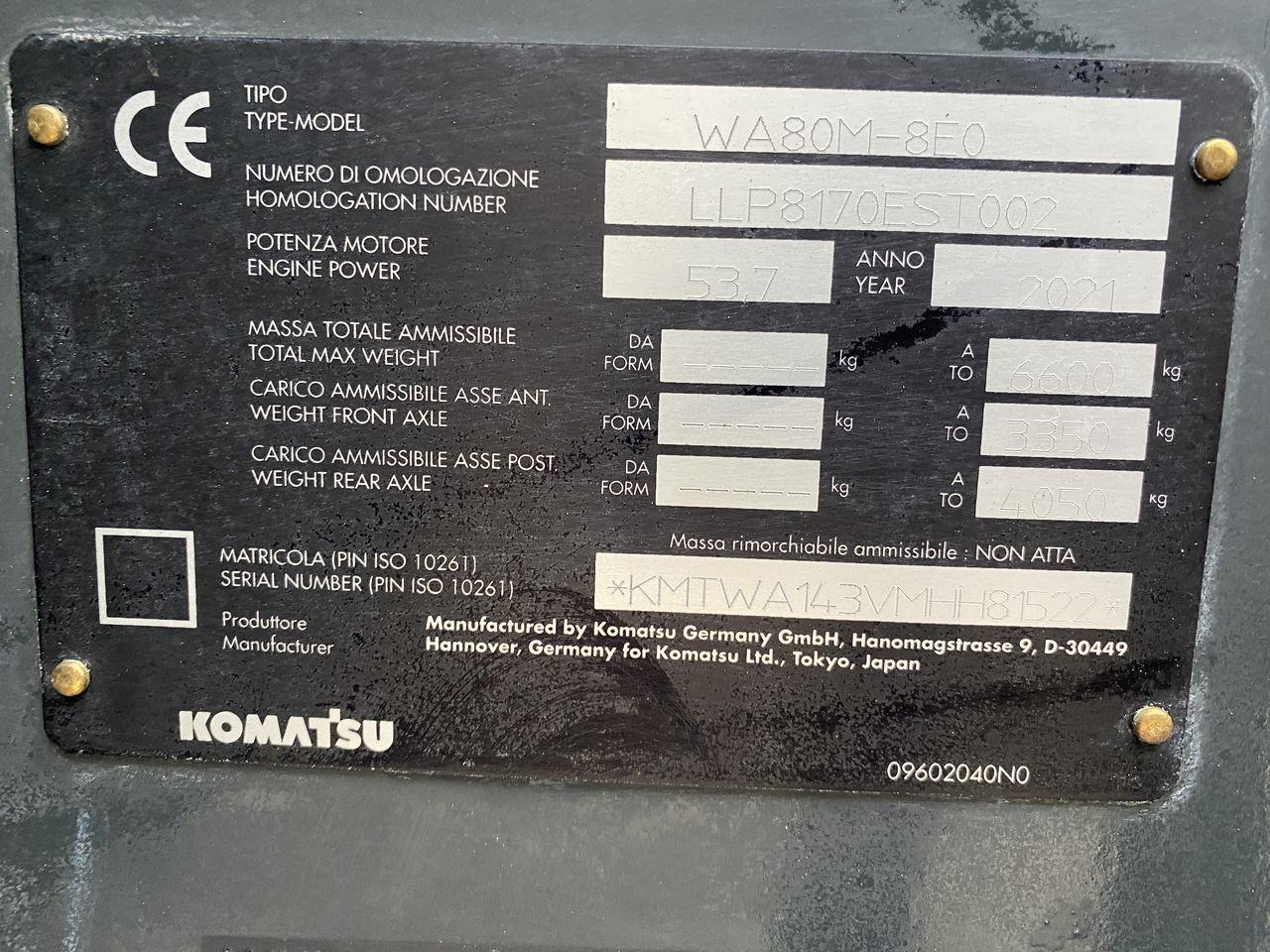 Minilaster Komatsu WA80M-8EO