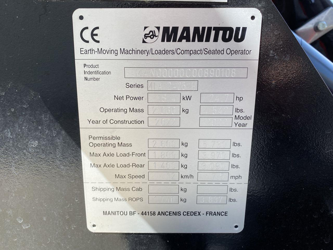 Minilaster Manitou MLA 2-25H-4P