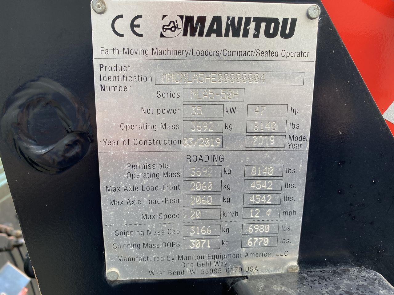 Minilaster Manitou MLA 5-50H-Z CAB