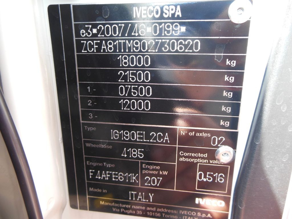 Ny Chassis lastebil Iveco EUROCARGO ML 180E28/P, PTO: bilde 23