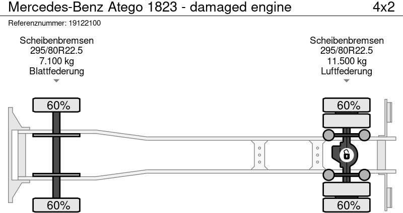 Kapellbil Mercedes-Benz Atego 1823 - damaged engine: bilde 10
