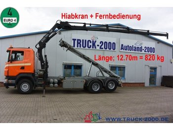 Lastebil med kabelsystem, Kranbil Scania R 340 Seil-Abrollkipper mit Hiab Ladekran + FB: bilde 1