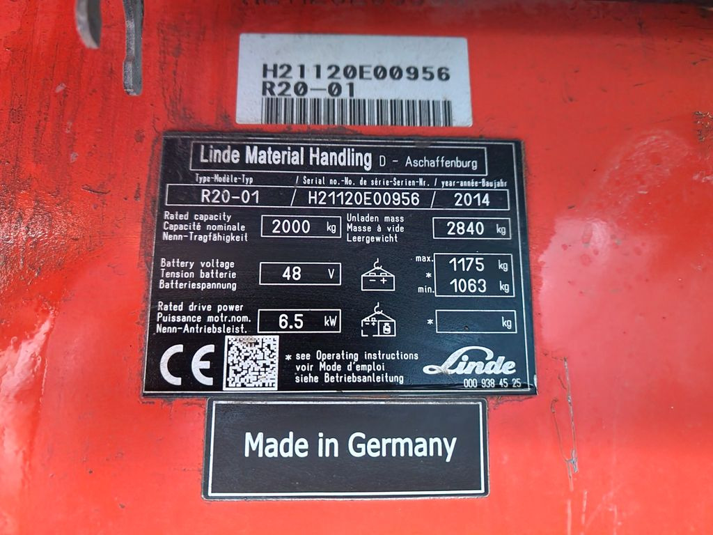 Reachtruck Linde R 20 / 8.325 h / 2014 (Batterie aus 2021): bilde 28