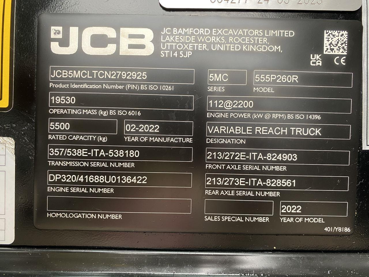 Teleskoplastere JCB 555-260R