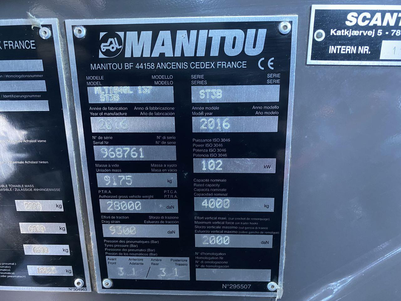 Teleskoplastere Manitou MLT1040-137PS L ELITE