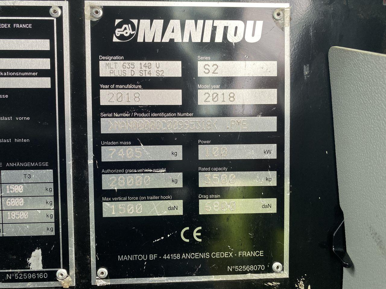Teleskoplastere Manitou MLT635-140 V+ Elite