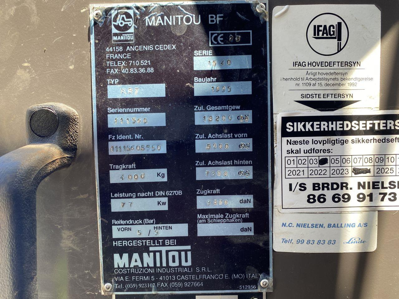 Teleskoplastere Manitou MRT1540