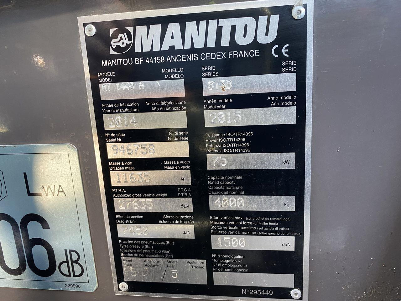 Teleskoplastere Manitou MT1440A ST3B