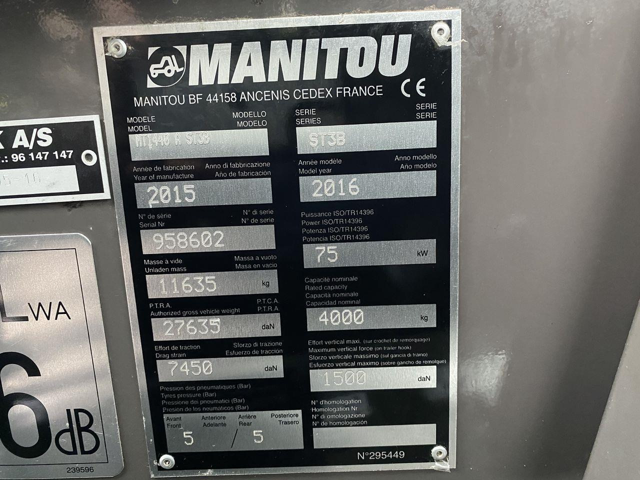 Teleskoplastere Manitou MT1440A ST3B
