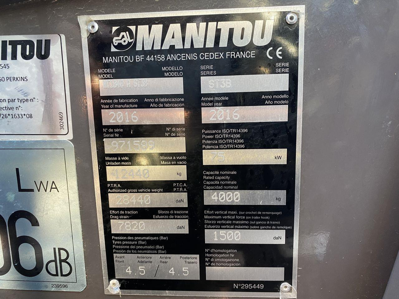 Teleskoplastere Manitou MT1840A ST3B