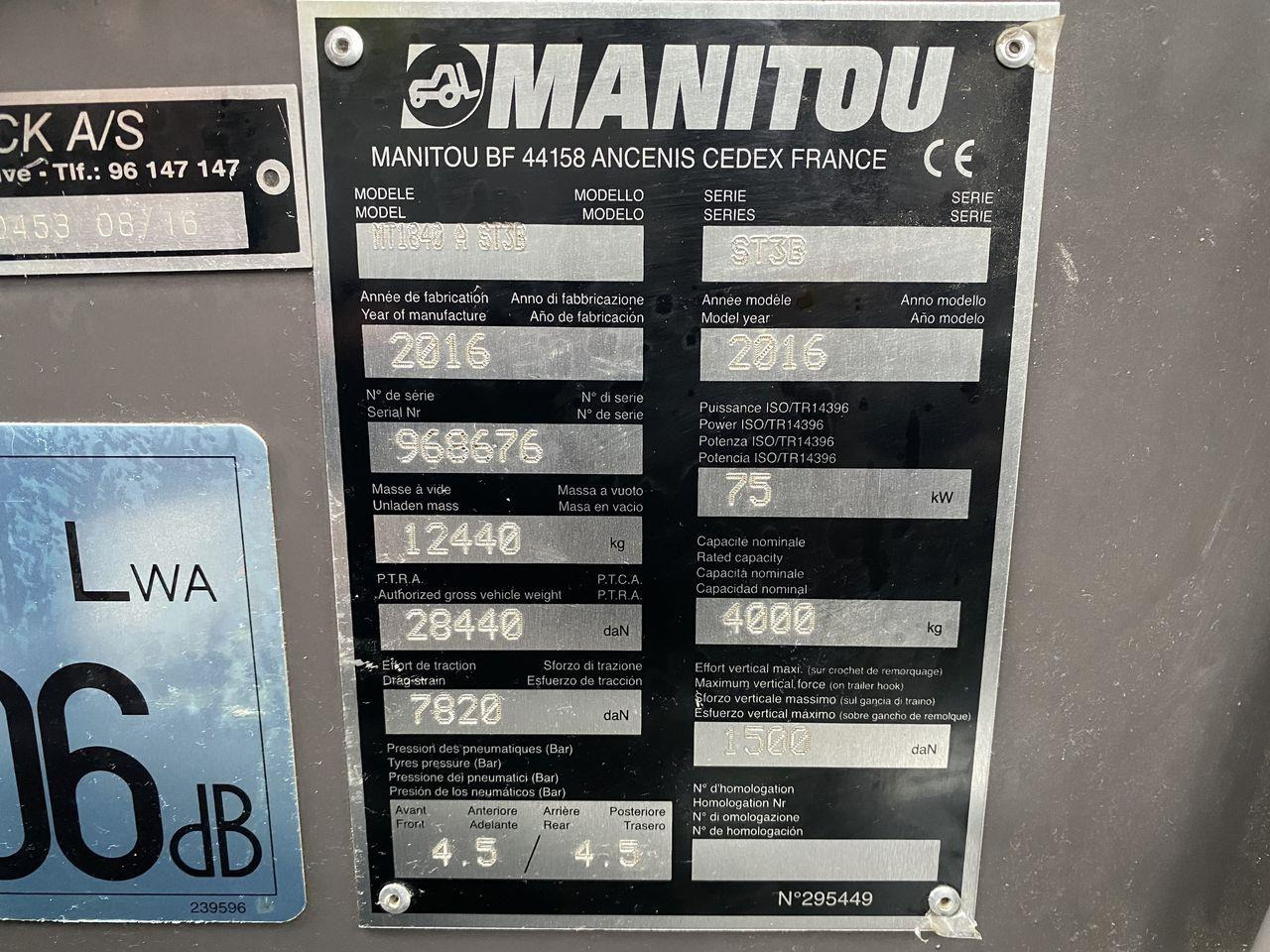 Teleskoplastere Manitou MT1840A ST3B
