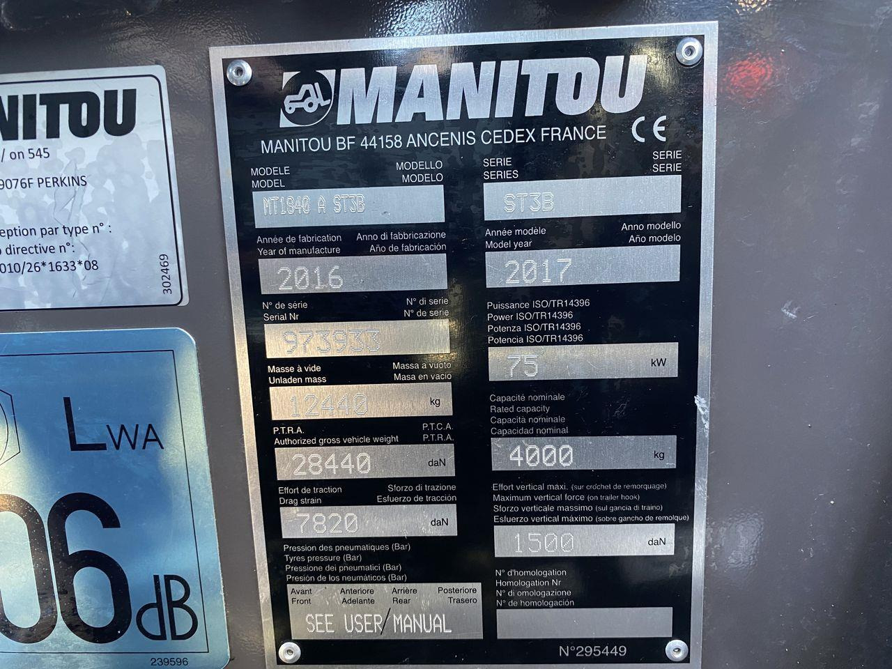 Teleskoplastere Manitou MT1840A ST4