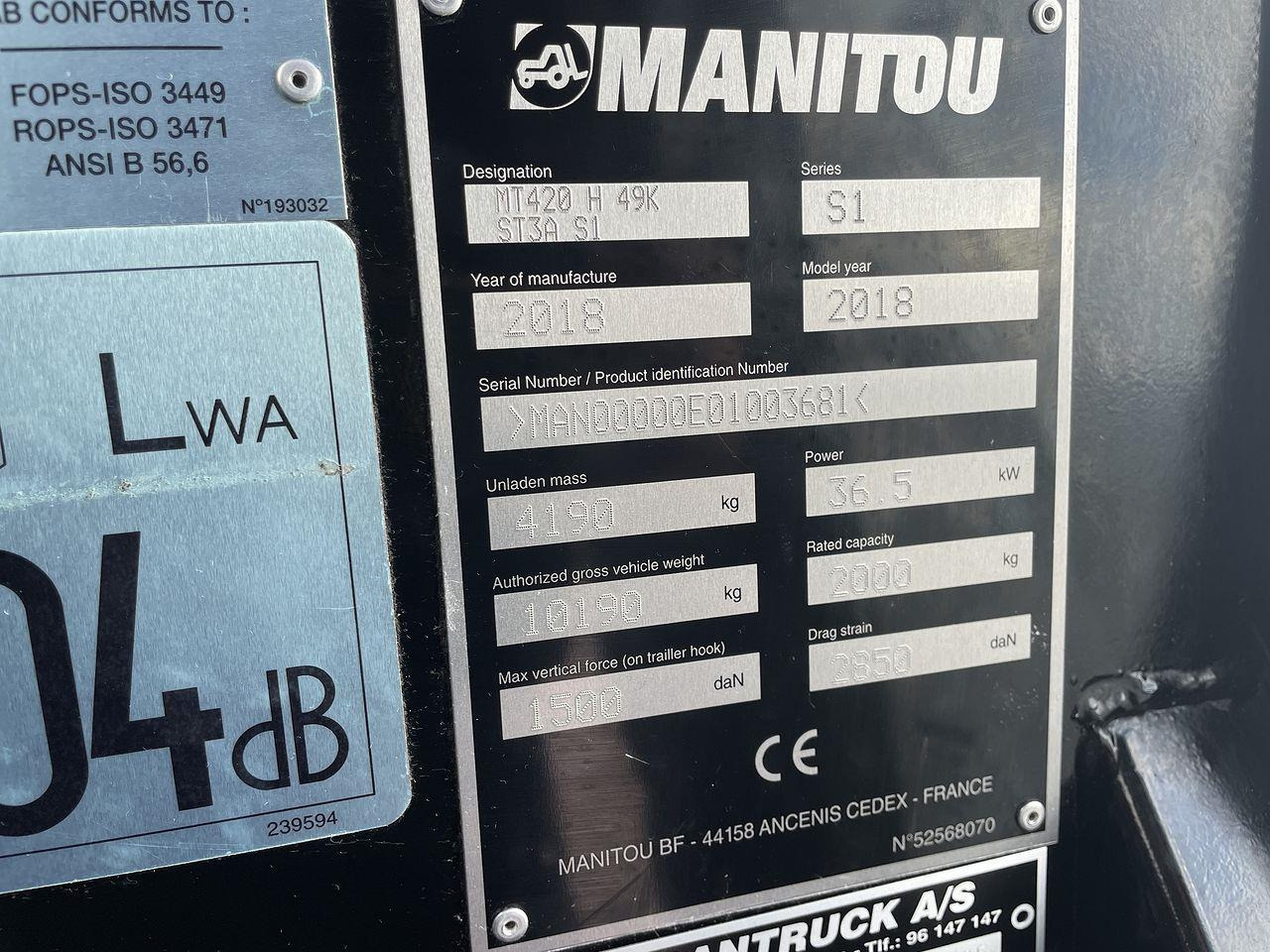 Teleskoplastere Manitou MT420H Comfort