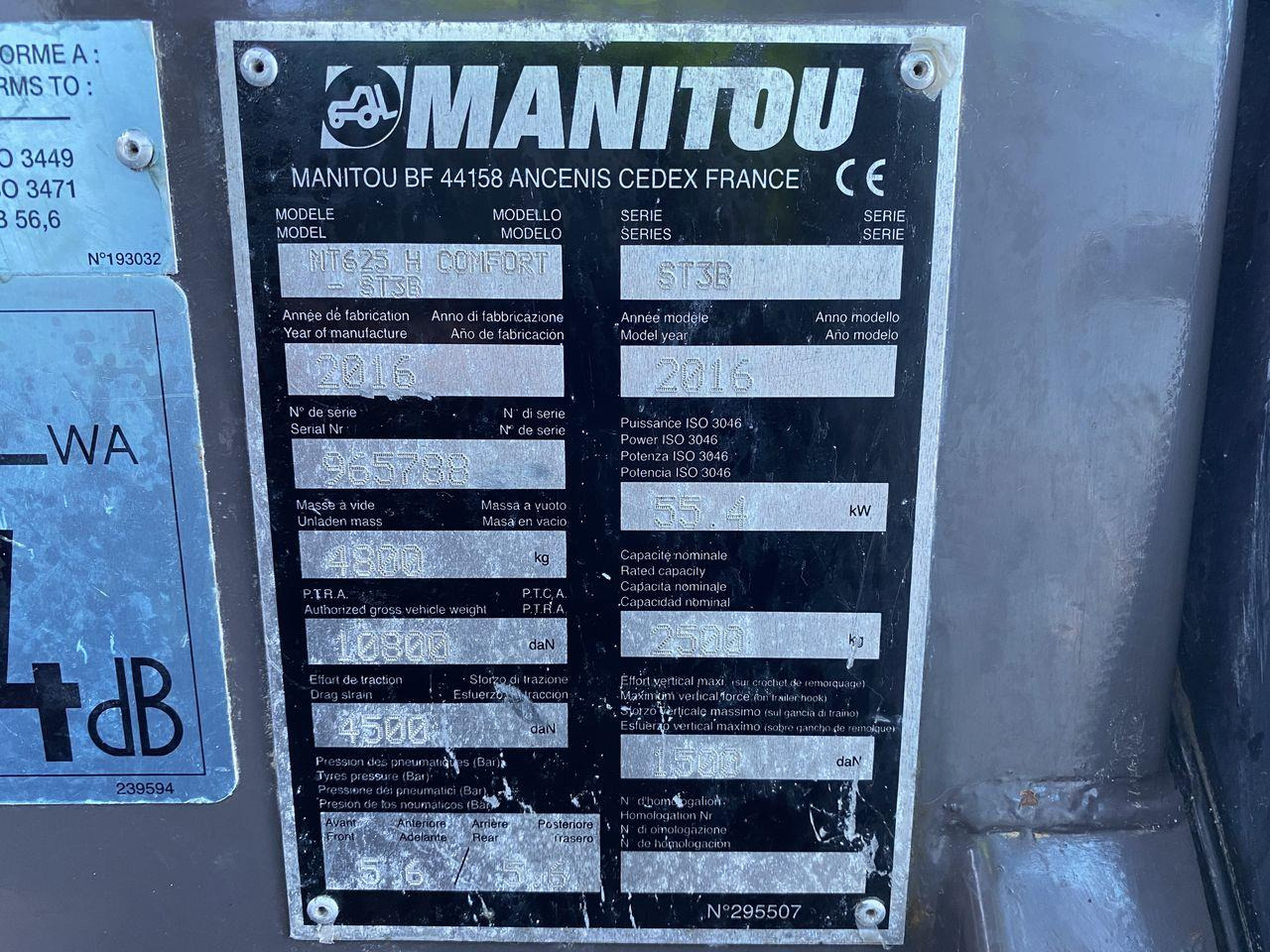 Teleskoplastere Manitou MT625H Comfort