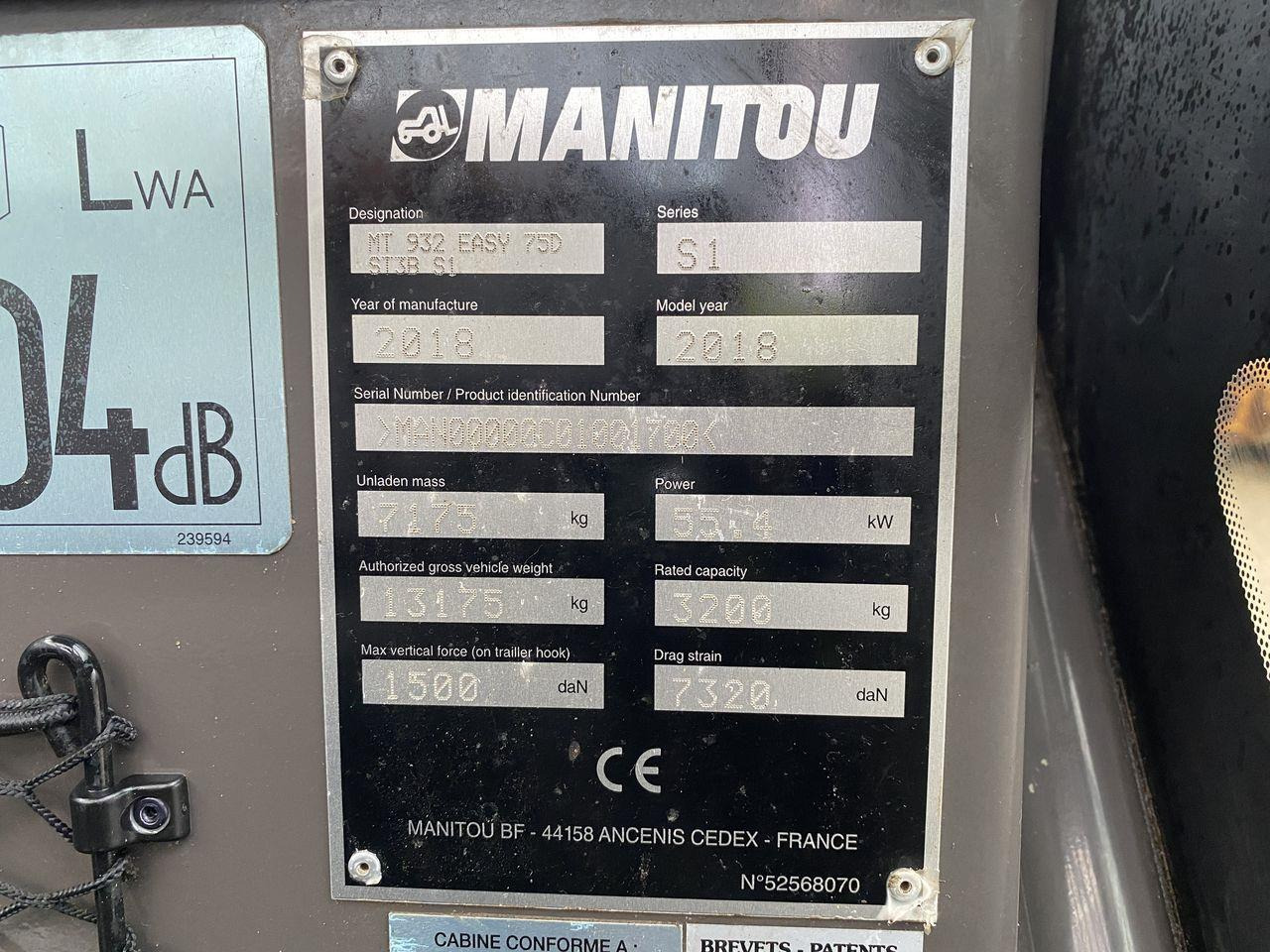 Teleskoplastere Manitou MT932 EASY COMFORT