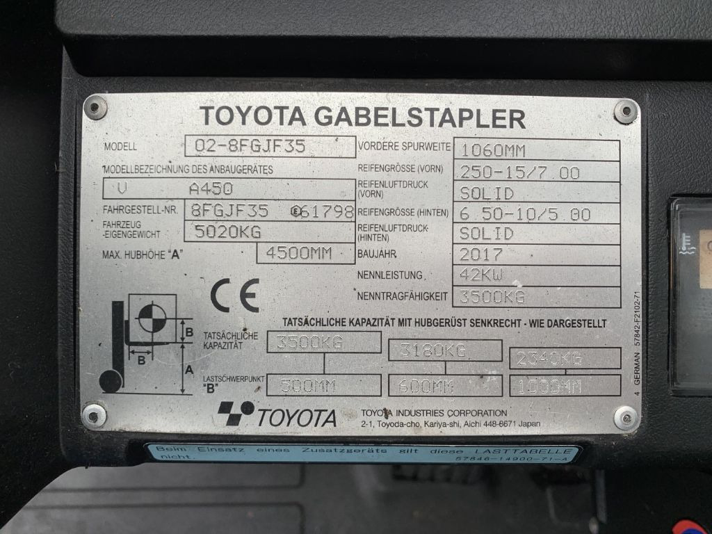 Gasstruck Toyota 8FGJF35: bilde 4