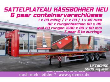 Kässbohrer SPS / PLATEAU / CONTAINER 20/40  RUNGENTASCHEN  - Container-transport/ Vekselflak semitrailer