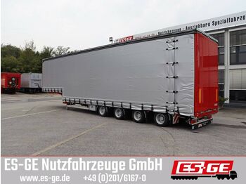 Ny Lavloader semitrailer ES-GE 4-Achs-Satteltieflader mit Curtainsider-Aufbau: bilde 1