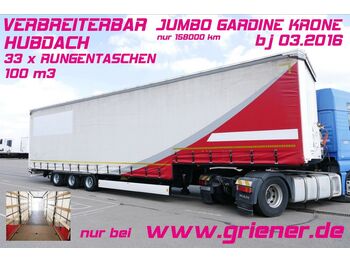 Gardintrailer Krone SD 27/JUMBO/HUBDACH/RUNGEN /VERBREITERBAR 100m³: bilde 1
