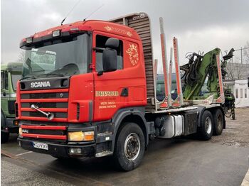 Skogsvogn, Lastebil Scania R 144  Holztransporter mit kran loglift 165 zt: bilde 1