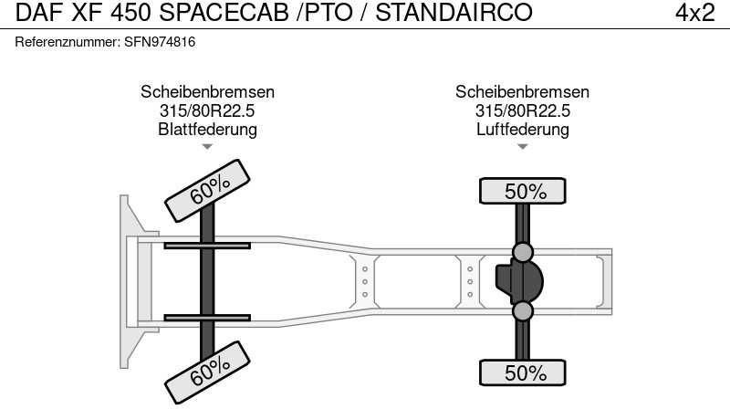 Trekkvogn DAF XF 450 SPACECAB /PTO / STANDAIRCO: bilde 12