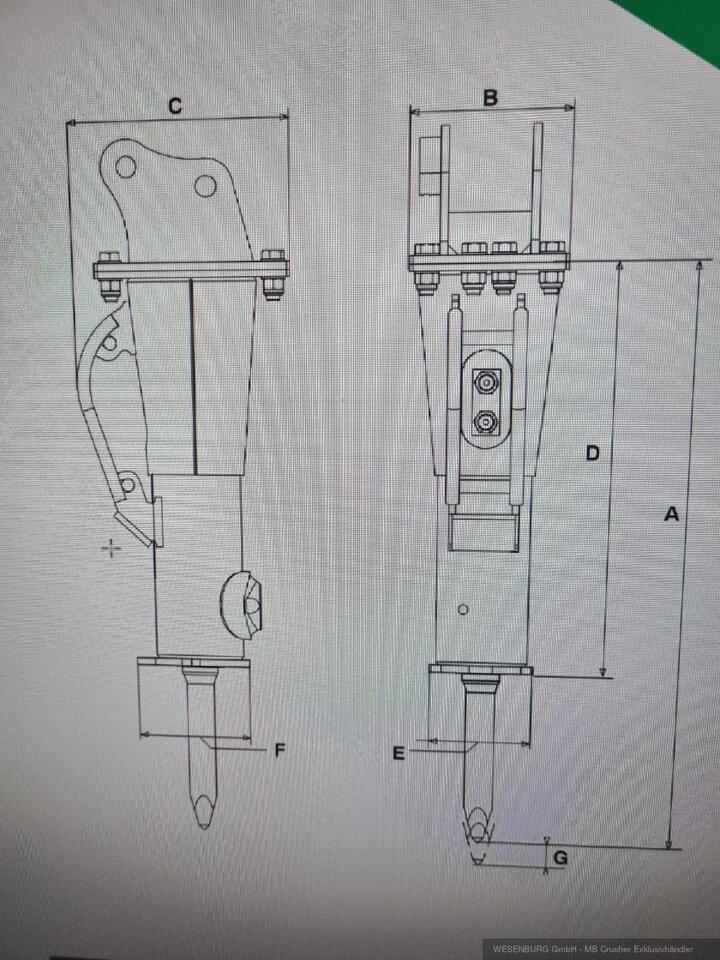 Ny Hydraulisk hammer for Bygg og anlegg Montabert Hydraulikhammer SD16 Trägerklasse: 1,5 - 3,7 t: bilde 4