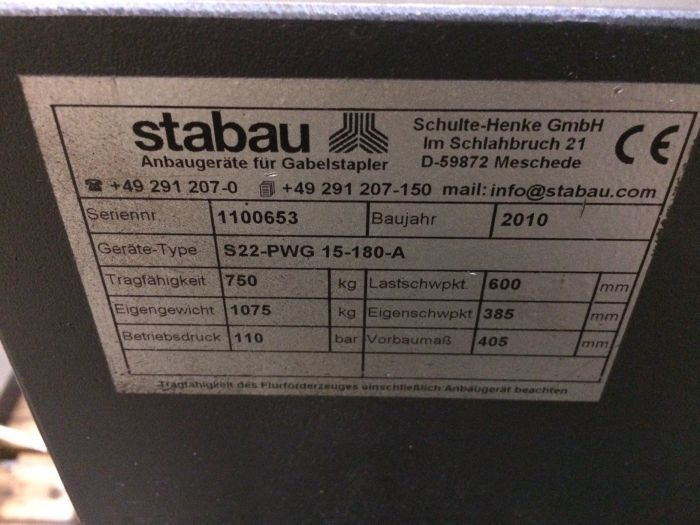 Utstyr for Materialhåndteringsutstyr Stabau Rotator180°, Pallet inverter with load pusher: bilde 5