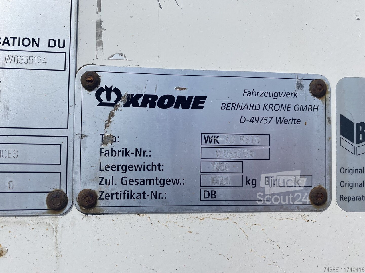 Vekselflak - varebil Krone Wechselkoffer mit Rolltor 7,45 m Glattwand: bilde 8