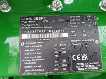 Ny Skurtresker John Deere S770: bilde 2 Ny Skurtresker John Deere S770: bilde 2