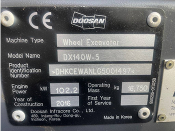 Hjulgraver Doosan DX 140 W-5 Dismantled: only spare parts: bilde 5