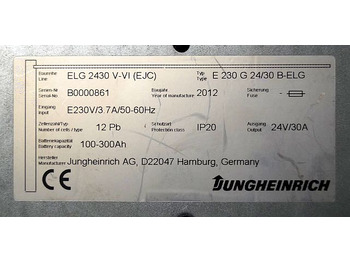 Batteri for Materialhåndteringsutstyr Jungheinrich 51158076 | build in charger ELG2430V-VI(EJC)  24V 30A capacity 100- build in charger ELG2430V-VI(EJC)  24V 30A capacity 100-300Ah  sn. B0000861 year 2012: bilde 5