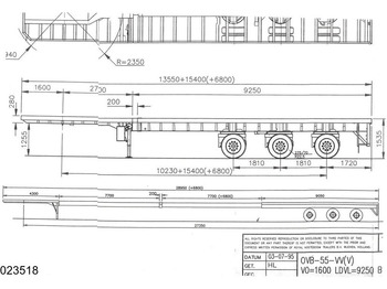 Åpen semitrailer Nooteboom open laadbak 55000 KG, 28.95 m, 2 X Extandable: bilde 2