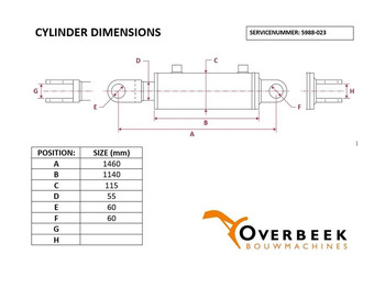 Hydraulikk Werklust WG 18 - Tilt cylinder/Kippzylinder/Nijgcilinder: bilde 4