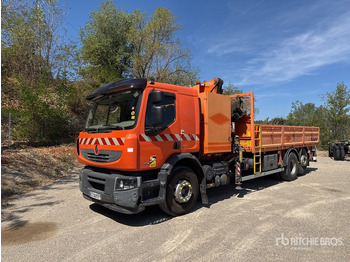 Planbil, Kranbil 2012 Renault Premium 380DXi Fassi F155A.0.23 6000 kg Articu ... Flatbed Truck with Crane: bilde 2